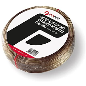 CAVETTO OTTONATO PLASTIFICATO DM. 6 X MT.100