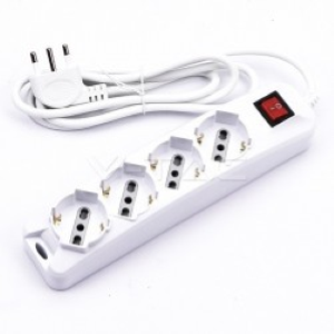 CIABATTA ECOVA 4 P. SCHUKO CON INTERRUTTORE 30079