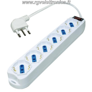 CIABATTA ECOVA 6 P. SHUKO CON INTERRUTTORE 30081/30212