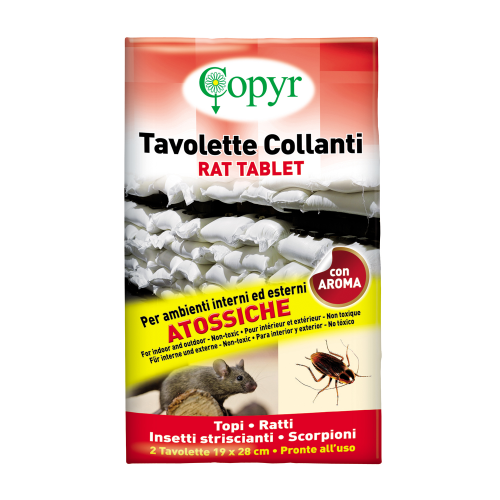 TAVOLETTE COLLANTI RAT TABLET CM.19 x 28 PZ.2 COPYR