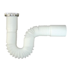 TUBO SIFONATO 1"1/2  BIANCO CON GHIERA IN METALLO
