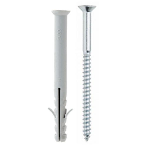 Tassello nylon 2 alette c/vite zincata 8X100 PZ.100