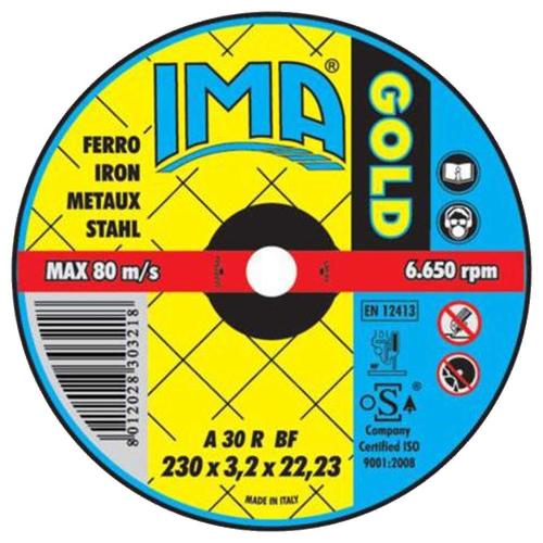 DISCO DA TAGLIO PER FERRO MM 230X3,2X22,23