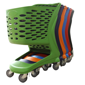 CARRELLO SPESA IN PLASTICA RAB 80 LT. ARANCIO RUOTA Ø 80 SUPERMERCATO