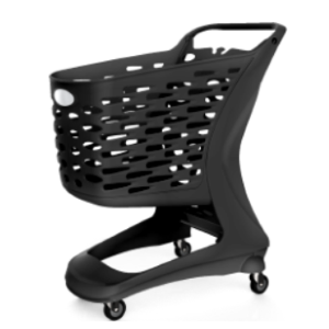 CARRELLO SPESA IN PLASTICA RAB 80 LT. NERO EKO RUOTA Ø 80 SUPERMERCATO