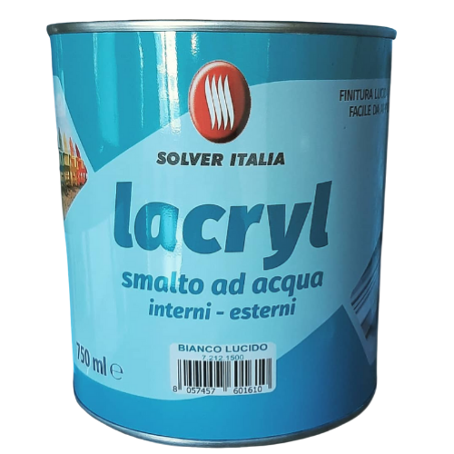 SMALTO AD ACQUA BIANCO LUCIDO LACRYL ML 0,750 