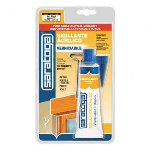 SILICONE ACRILICO BIANCO IN BLISTER ML.60 SARATOGA