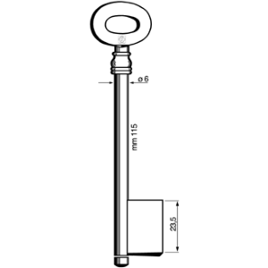 6511 CHIAVE A GORGES FEMMINA - NERO ANTICO