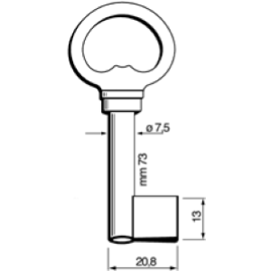 CHIAVE CADORINE FEMMINA - NERO ANTICO