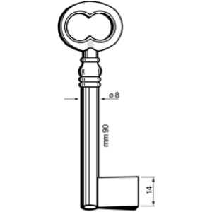 6609 CHIAVE CADORINE FEMMINA - NERO ANTICO