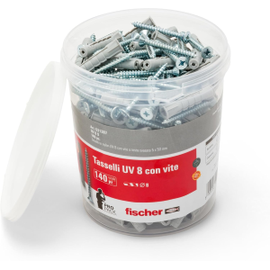 TASSELLO IN BARATTOLO CON VITE UV  8 S 8/40 PZ.140 FISCHER