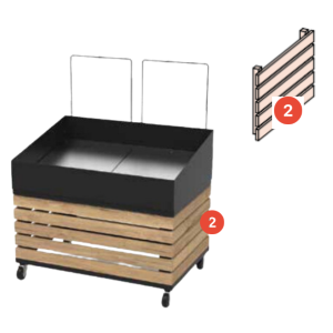GRIGLIA LATERALE IN NOBILITATO ROVERE PER ESPOSITORE ORTOFRUTTA POLIBIN