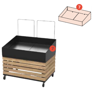 VASCA INCLINATA MM H210/370 PER ESPOSITORE ORTOFRUTTA POLIBIN