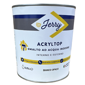 SMALTO AD ACQUA ACRYLTOP  BIANCO OPACO JERRY ML 0,750