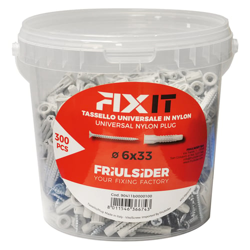 TASSELLO IN BARATTOLO FIXIT Ø6X33 C/VITE TPS PZ.300