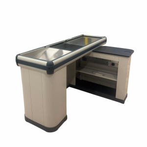BANCO CASSA L2350 DP1100 CON MODULO TRASPORTATORE STATICO L1150 CON VASCA DOPPIA L600 DP1100 COMPLETA DI VARI ACCESSORI