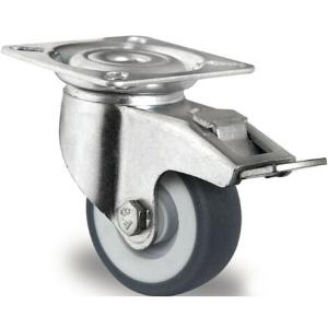 RUOTA Ø 75 GIREV.CON FRENO PIASTRA/PERNO