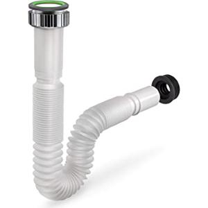 TUBO SIFONATO 1"1/4 BIANCO CON GHIERA IN METALLO