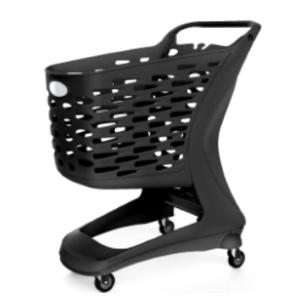CARRELLO SPESA IN PLASTICA RAB 80 LT. NERO EKO RUOTA Ø 80 SUPERMERCATO