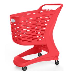 CARRELLO SPESA IN PLASTICA RAB 80 LT. ROSSO RUOTA Ø 80