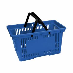 CESTINO SPESA 2 MANICI BLU LT.20 RABTROLLEY