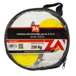 CINGHIA ANCORAGGIO 250KG. MT 2,5 GANCIO G.