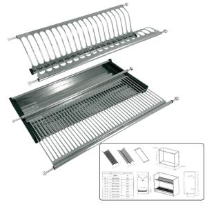 SCOLAPIATTI INOX CON MOLLA E VASCHETTA L.860 MM