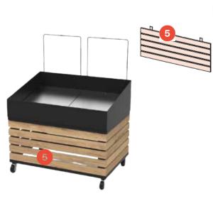 GRIGLIA FRONTALE IN NOBILITATO ROVERE PER ESPOSITORE ORTOFRUTTA POLIBIN