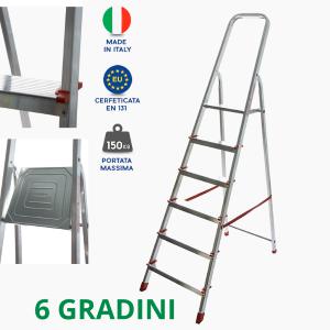 SCALA ALLUMINIO MARTINA 6 GRADINI PORT.150KG