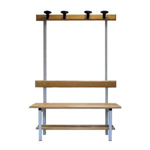 PANCA SPOGLIATOIO 4 P CM.150X36X180 C/SPALLIERA