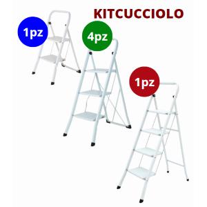 KIT SGABELLO CUCCIOLO (1) 2GRADINI - (4) 3 GRADINI - (1) 4 GRADINI